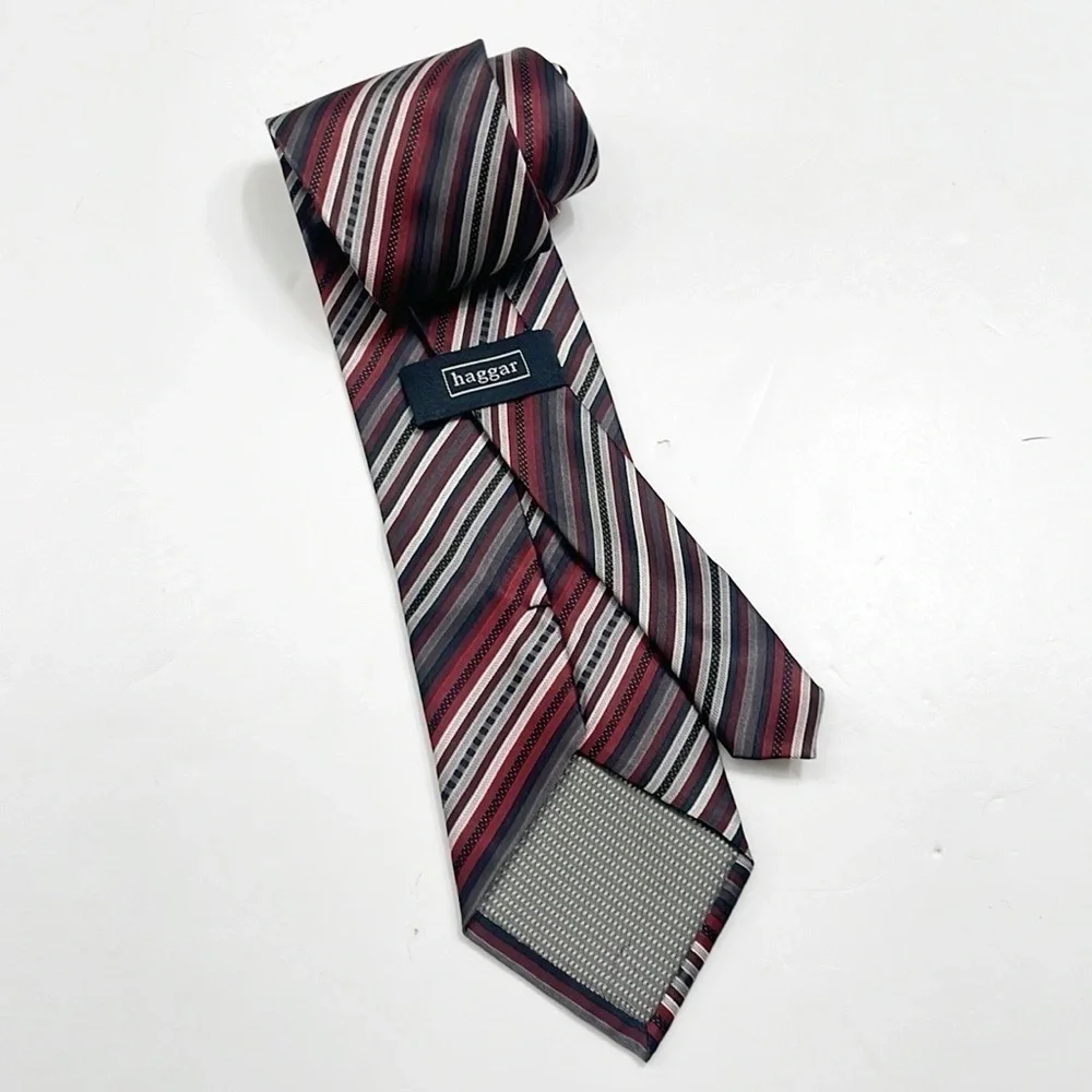 Haggar striped 100% silk standard tie